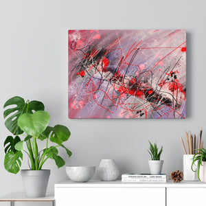 Cherry Streaks I Abstract Art Canvas Print