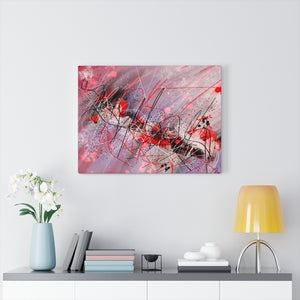 Cherry Streaks I Abstract Art Canvas Print