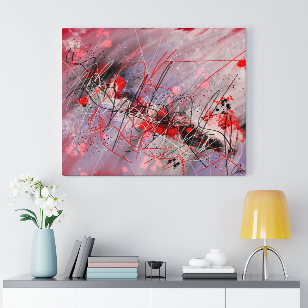 Cherry Streaks I Abstract Art Canvas Print
